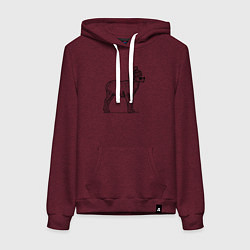 Женская толстовка-худи Баран в шапке с помпоном