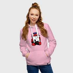 Толстовка-худи хлопковая женская Fox relax, цвет: светло-розовый — фото 2