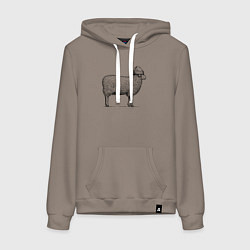 Женская толстовка-худи Овечка новогодняя