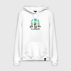 Толстовка-худи хлопковая женская Пора в отпуск, цвет: белый