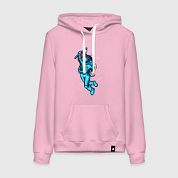 Женская толстовка-худи Космонавт с флагом в руке