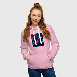 Толстовка-худи хлопковая женская Drive poster, цвет: светло-розовый — фото 2