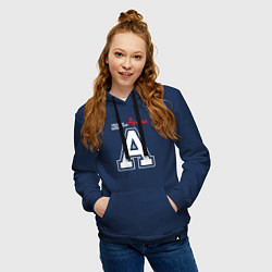 Толстовка-худи хлопковая женская Арина человек с большой буквы, цвет: тёмно-синий — фото 2