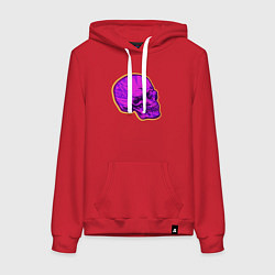 Женская толстовка-худи Пурпурный череп