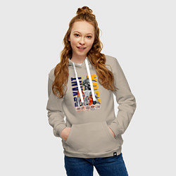 Толстовка-худи хлопковая женская Коби Брайант Лейкерс, цвет: миндальный — фото 2