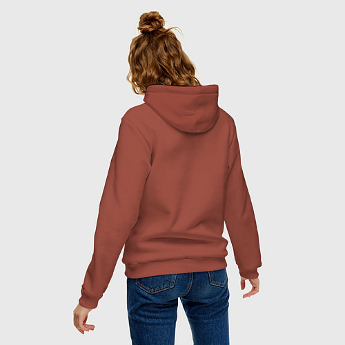 Женская толстовка-худи Милые слоники / Кирпичный – фото 4