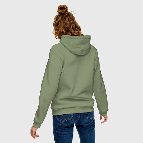 Женская толстовка-худи Череп и грибочки / Авокадо – фото 4