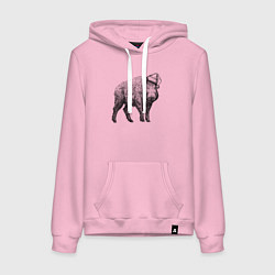 Женская толстовка-худи Кабан в новогоднем колпаке