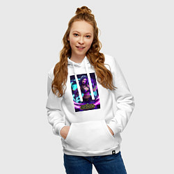 Толстовка-худи хлопковая женская League Of Legends Akali Kda, цвет: белый — фото 2