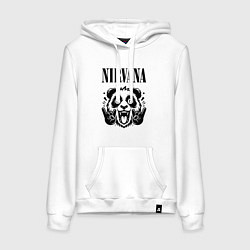 Толстовка-худи хлопковая женская Nirvana - rock panda, цвет: белый