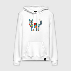 Женская толстовка-худи Funny fox - patchwork ai art