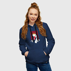 Толстовка-худи хлопковая женская Гусь Power, цвет: тёмно-синий — фото 2