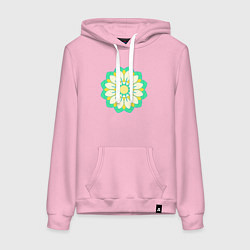 Женская толстовка-худи Мандала зеленых оттенков