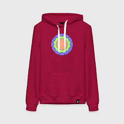 Женская толстовка-худи Салатовая звезда с окружностями