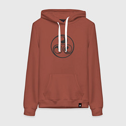 Женская толстовка-худи Круглый черный трискелион