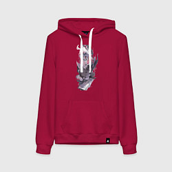 Толстовка-худи хлопковая женская Re:Zero Рем горничная, цвет: маджента