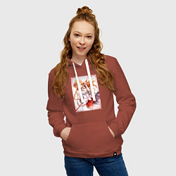 Толстовка-худи хлопковая женская Асуна Юки мечница, цвет: кирпичный — фото 2