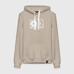 Толстовка-худи хлопковая женская Audio tape, цвет: миндальный