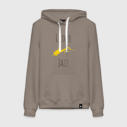 Женская толстовка-худи Я люблю джаз