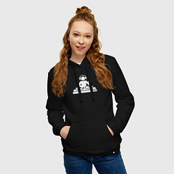 Толстовка-худи хлопковая женская Dj style, цвет: черный — фото 2