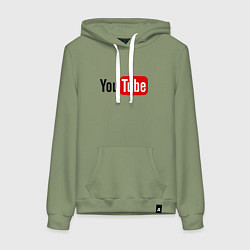 Женская толстовка-худи You tube logo