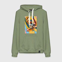 Женская толстовка-худи Рука с бокалом поп-арт