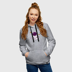 Толстовка-худи хлопковая женская Космический релакс, цвет: меланж — фото 2