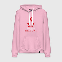 Толстовка-худи хлопковая женская Assassins creed shadows logo, цвет: светло-розовый