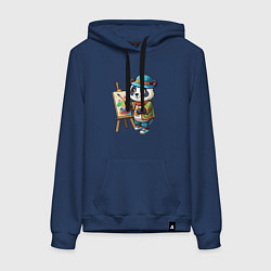 Женская толстовка-худи Панда-художник