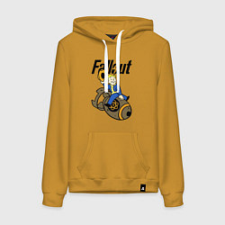 Толстовка-худи хлопковая женская Vault bomb rider, цвет: горчичный