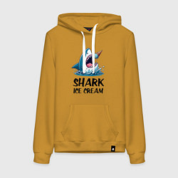 Женская толстовка-худи Shark ice cream - ai art