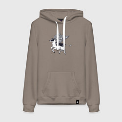 Женская толстовка-худи Крылатая корова