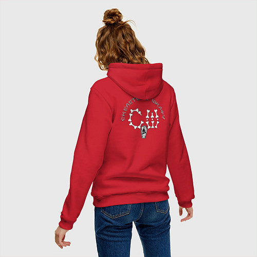 Женская толстовка-худи Арт котики / Красный – фото 4