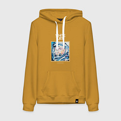 Толстовка-худи хлопковая женская White Lies - Big TV new merch, цвет: горчичный