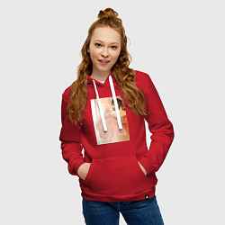Толстовка-худи хлопковая женская Монолог фармацевта Маомао арт, цвет: красный — фото 2