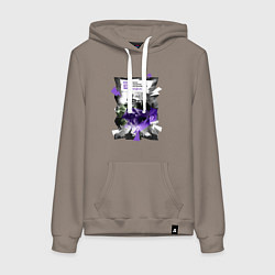 Толстовка-худи хлопковая женская Мегарок, цвет: утренний латте