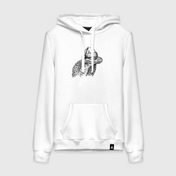 Женская толстовка-худи Голова новогодней кобры