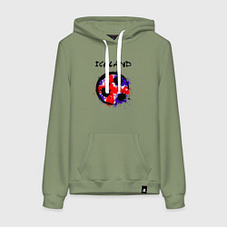 Женская толстовка-худи Сборная Исландии