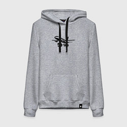 Женская толстовка-худи Сухой Суперджет 100 черный с надписью