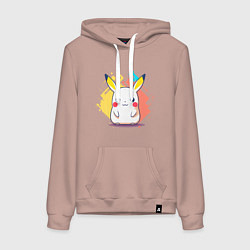 Женская толстовка-худи Белый Пикачу