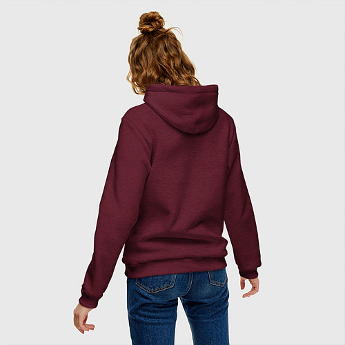 Женская толстовка-худи Адский байкер / Меланж-бордовый – фото 4