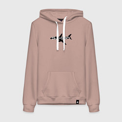 Толстовка-худи хлопковая женская Черный облик Superjet-100 с названием, цвет: пыльно-розовый