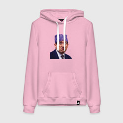 Толстовка-худи хлопковая женская Prison mike Michael Scott офис, цвет: светло-розовый