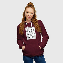Толстовка-худи хлопковая женская Машина Porsche, цвет: меланж-бордовый — фото 2
