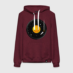 Женская толстовка-худи Космос в виде виниловой пластинки