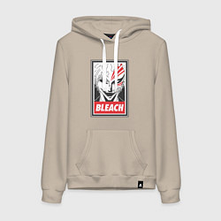 Толстовка-худи хлопковая женская Блич, цвет: миндальный