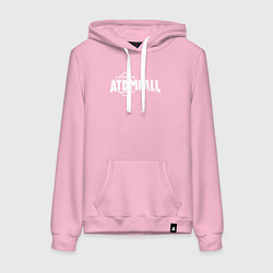 Толстовка-худи хлопковая женская Atomfall logo, цвет: светло-розовый