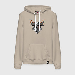 Женская толстовка-худи Мифологический символ голова быка