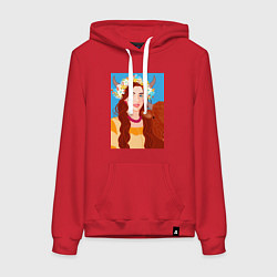 Женская толстовка-худи Девушка в цветочной короной из полевых цветов