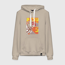 Женская толстовка-худи Человек-бензопила Денджи оранжевый